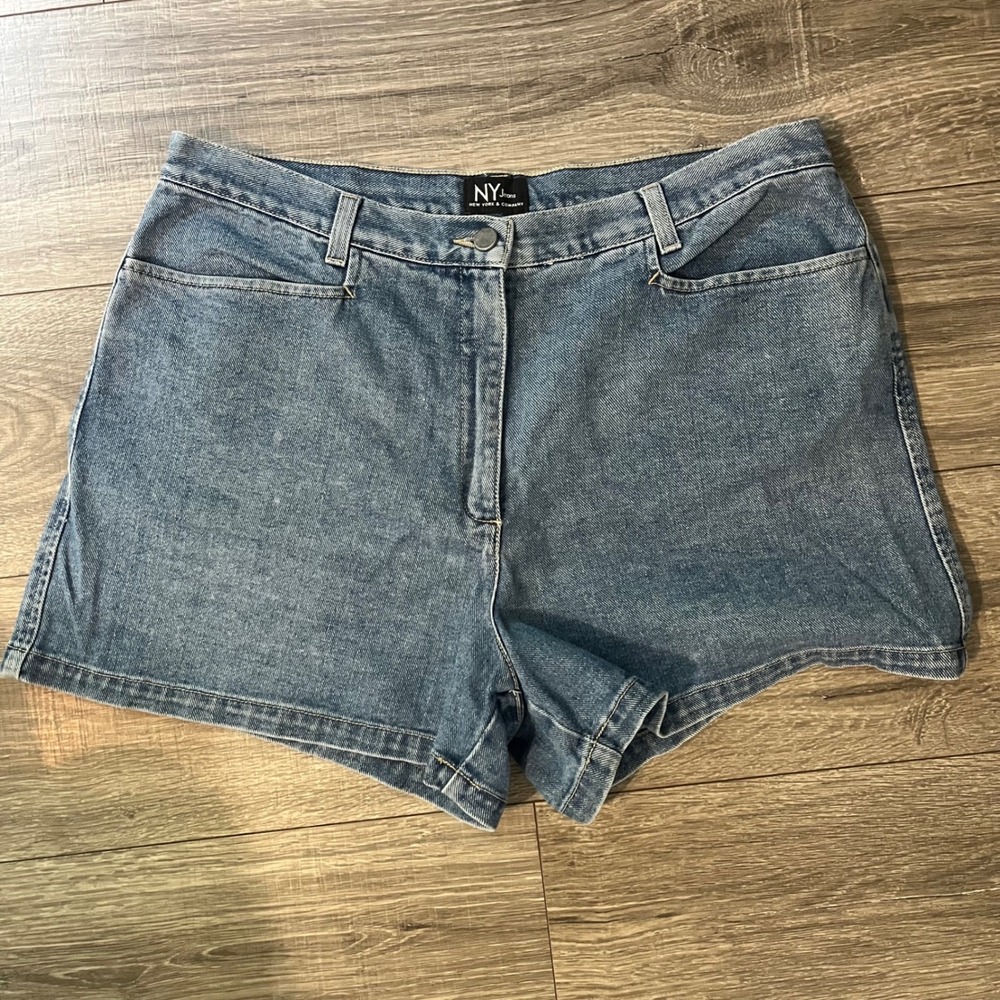 NY Jeans New York & Company Womens High Rise Denim Shorts Blue Size 16 Cotton